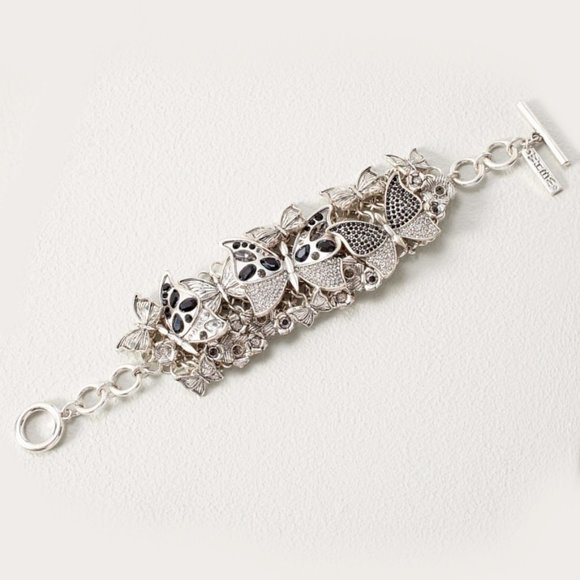 White House Black Market Jewelry - WHBM * 3D Butterfly & Silvertone Statement Bracelet UNIQUE!
